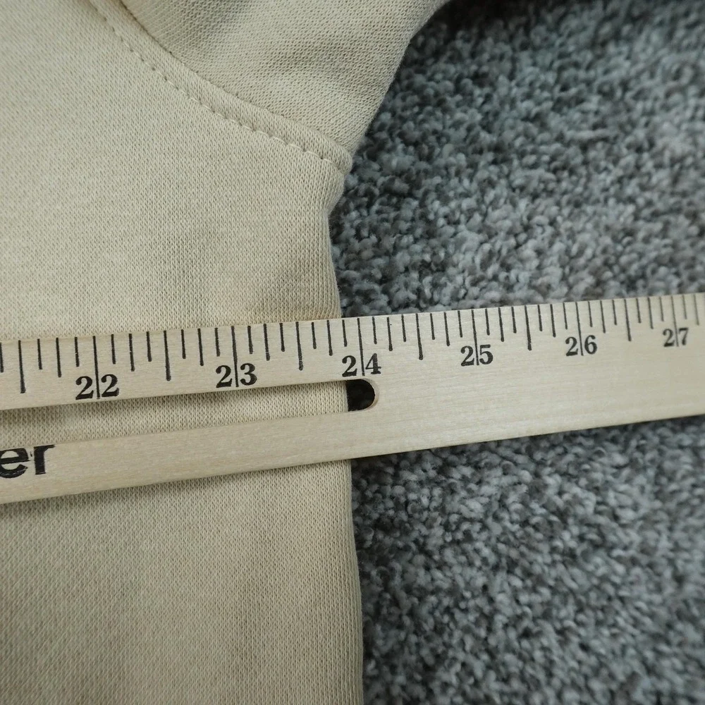 NEW True Religion Hoodie Mens XL Beige Full Zip Fleece Sweatshirt Jacket Graphic